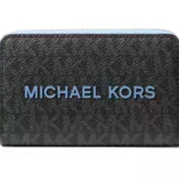 Michael Kors Jet Set Small Zip Around Card Case (South Pacific) New - Picture 1 of 3
